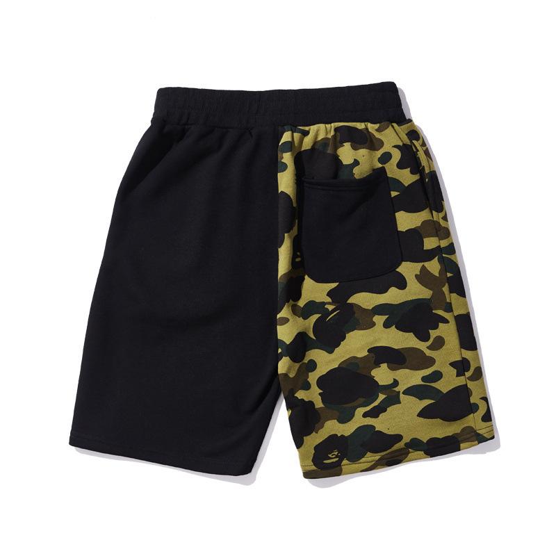 Bathing Ape Shorts Purple Patchwork Blue Men and Women Summer Camouflage Shorts Fashion Brand Casual Shorts