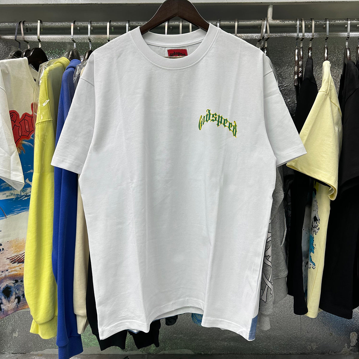 Godspeed T-shirts Masked Man Printed Cotton Crew Neck Short Sleeve Men and Women