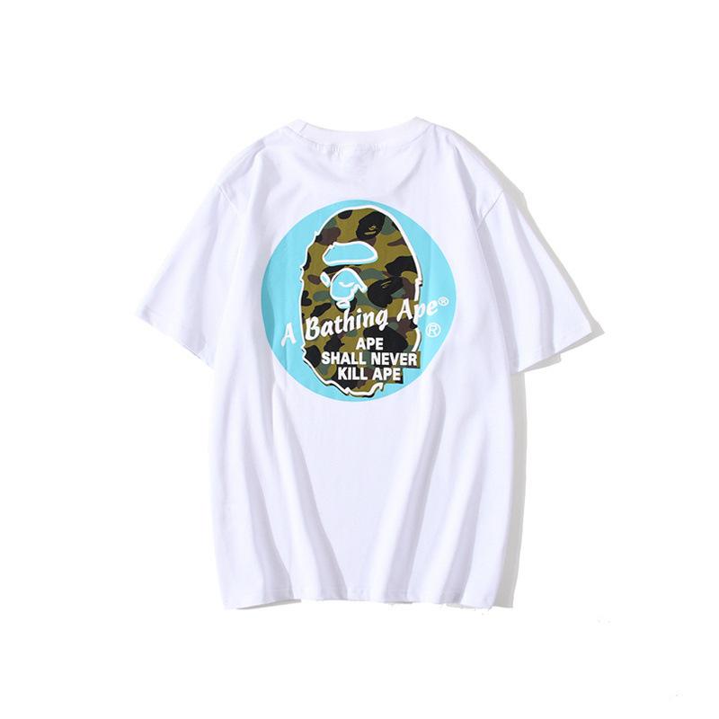 Bathing Ape T-Shirt Back Printing Men and Women Fashion Short Sleeve Top
