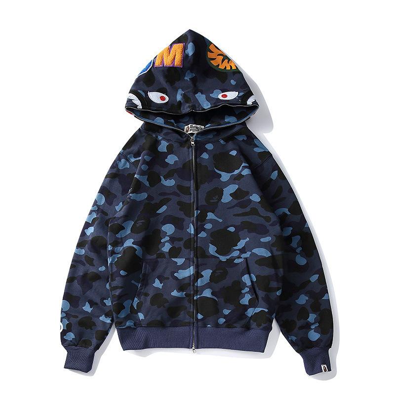 Bathing Ape Hoodie Autumn and Winter Women Teenagers Cotton Printed Camouflage Brushed Hoody Hoodie