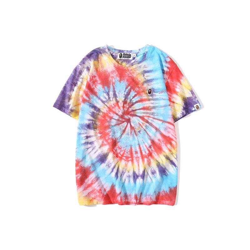 Bathing Ape T-Shirt Ape Head Color Tie-Dye T-shirt Short Sleeve