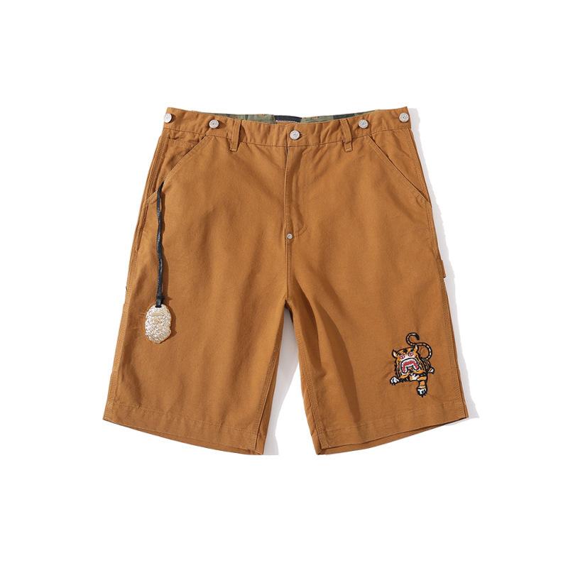 Bathing Ape Shorts Shark Head Embroidery Tiger Head Tooling Shorts Men's Casual Pants