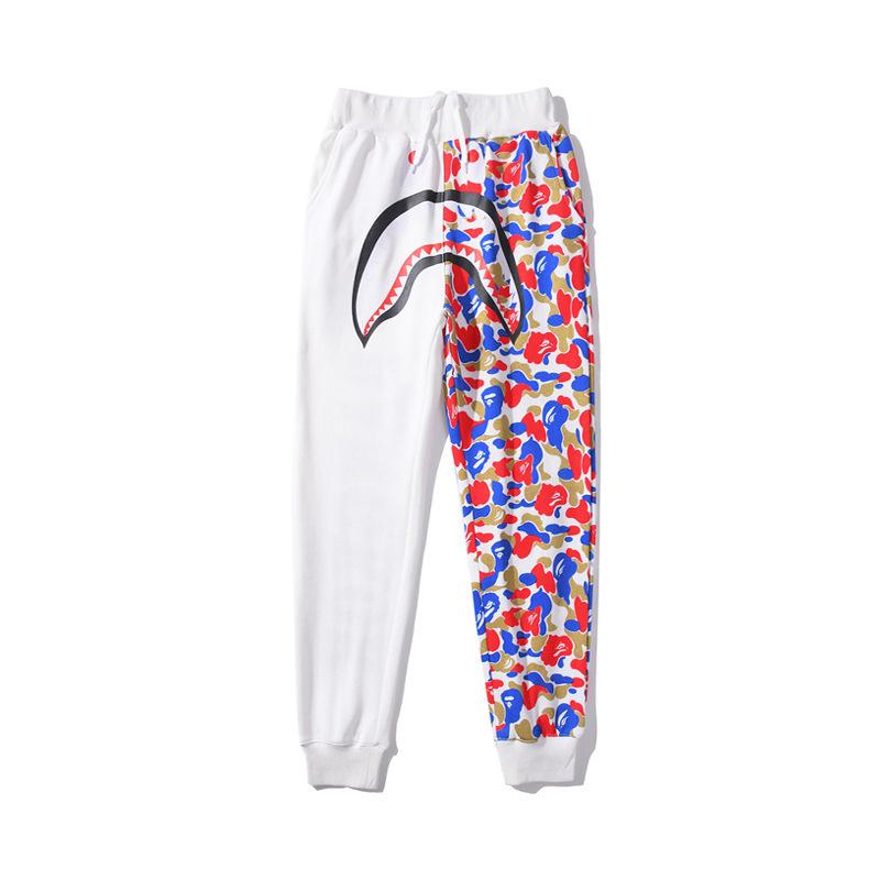 Bathing Ape Pant Shark Head Two Colors Camouflage Casual Trousers Men and Women Couple Print Sweatpants