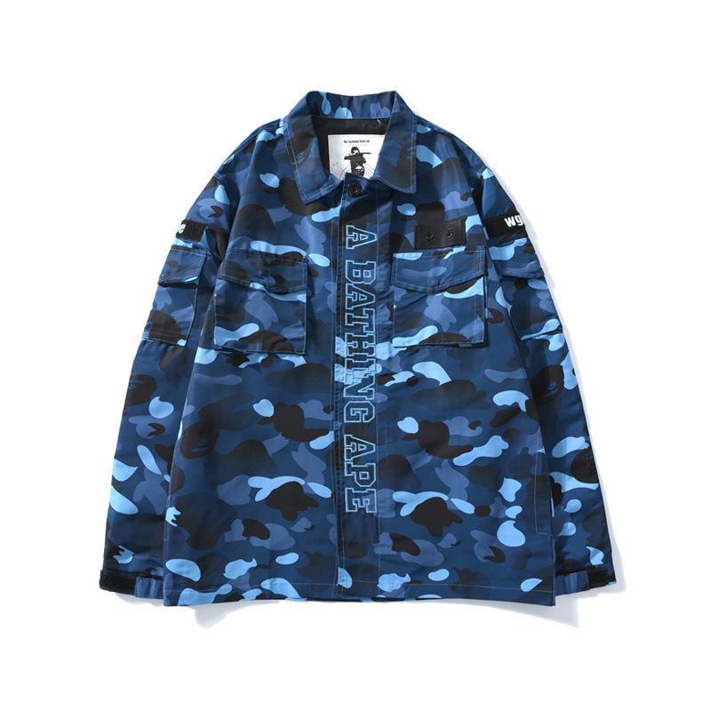 Bathing Ape Jacket Spring and Autumn Men's Fashion Fashion Brand Camouflage Workwear Wind Coat Coat