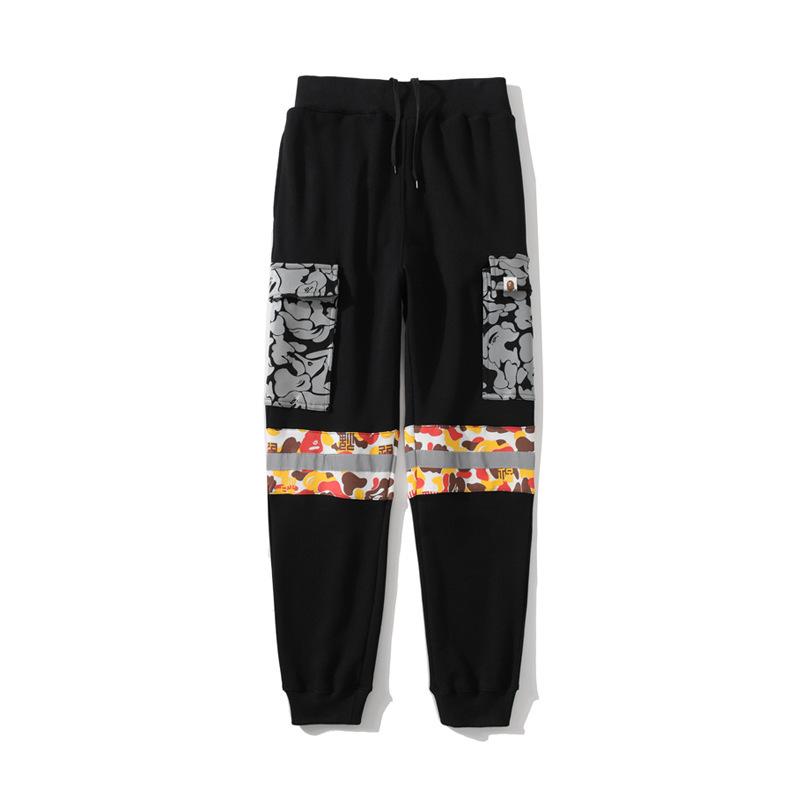 Bathing Ape Pant Shark Ape Head Camouflage Reflective Pocket Trousers Loose Casual