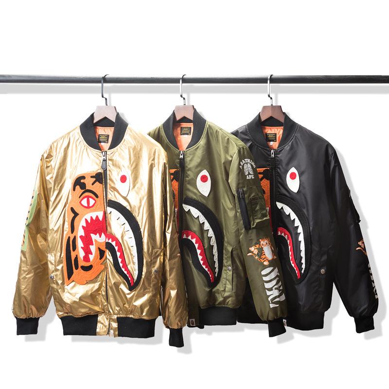 Bathing Ape Coat Golden Autumn and Winter Men and Women Teenagers Fashionable Cotton Coat Jacket Coat Cotton-Padded Jacket