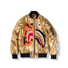 Bathing Ape Coat Golden Autumn and Winter Men and Women Teenagers Fashionable Cotton Coat Jacket Coat Cotton-Padded Jacket