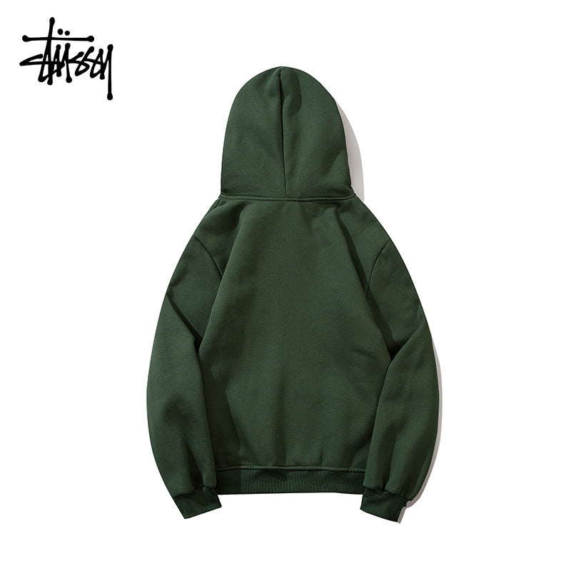 Stussy Hoodie Embroidered Fleece Fashion Hooded Sweater