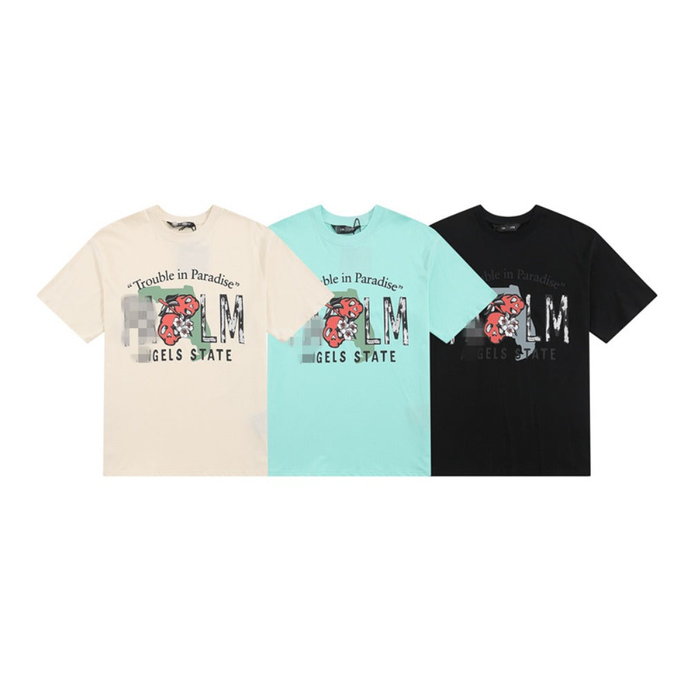 Palm Angels T-shirt Skull Letter Print Short Sleeve T-shirt
