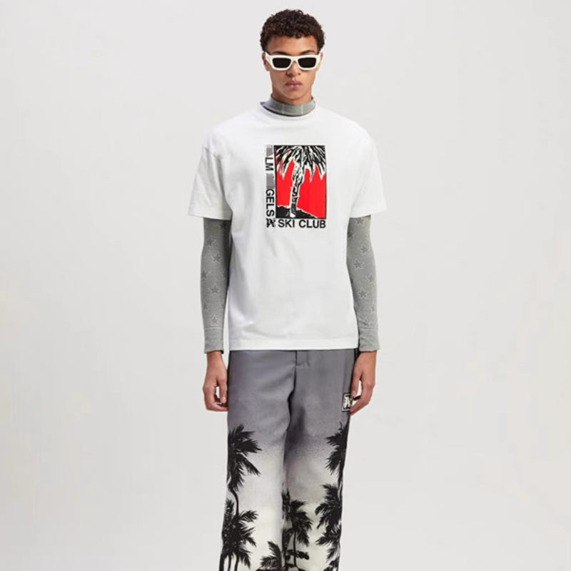 Palm Angels T-shirt Angel Alphabet Slogan Short Palm Sleeve T-shirt