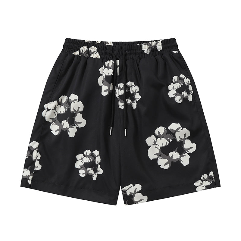 Denim Tears Shorts Yellow flower woven