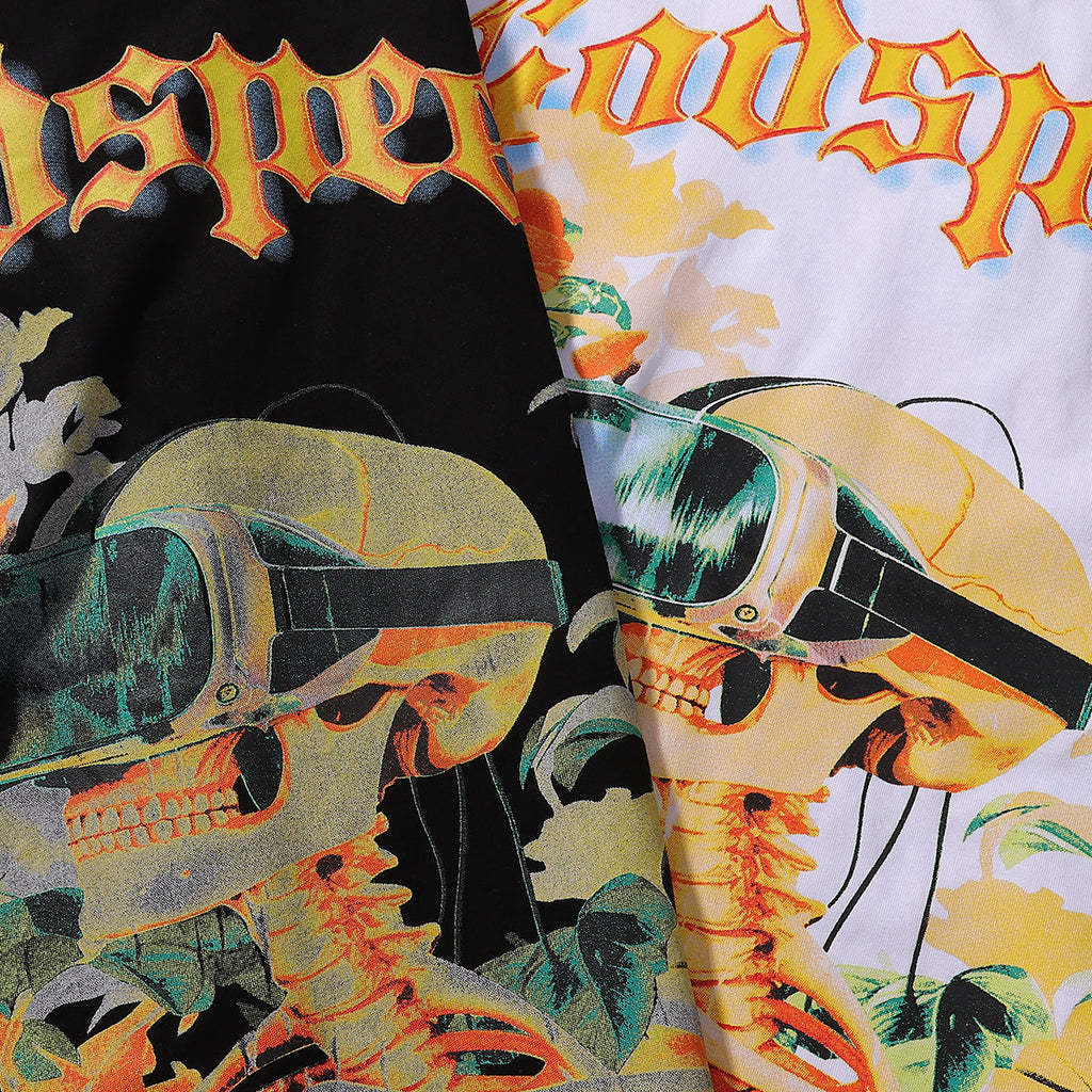 Godspeed T-shirts VR Glasses Skull Small Fresh Printing Cotton Casual Short Sleeve Men and Women