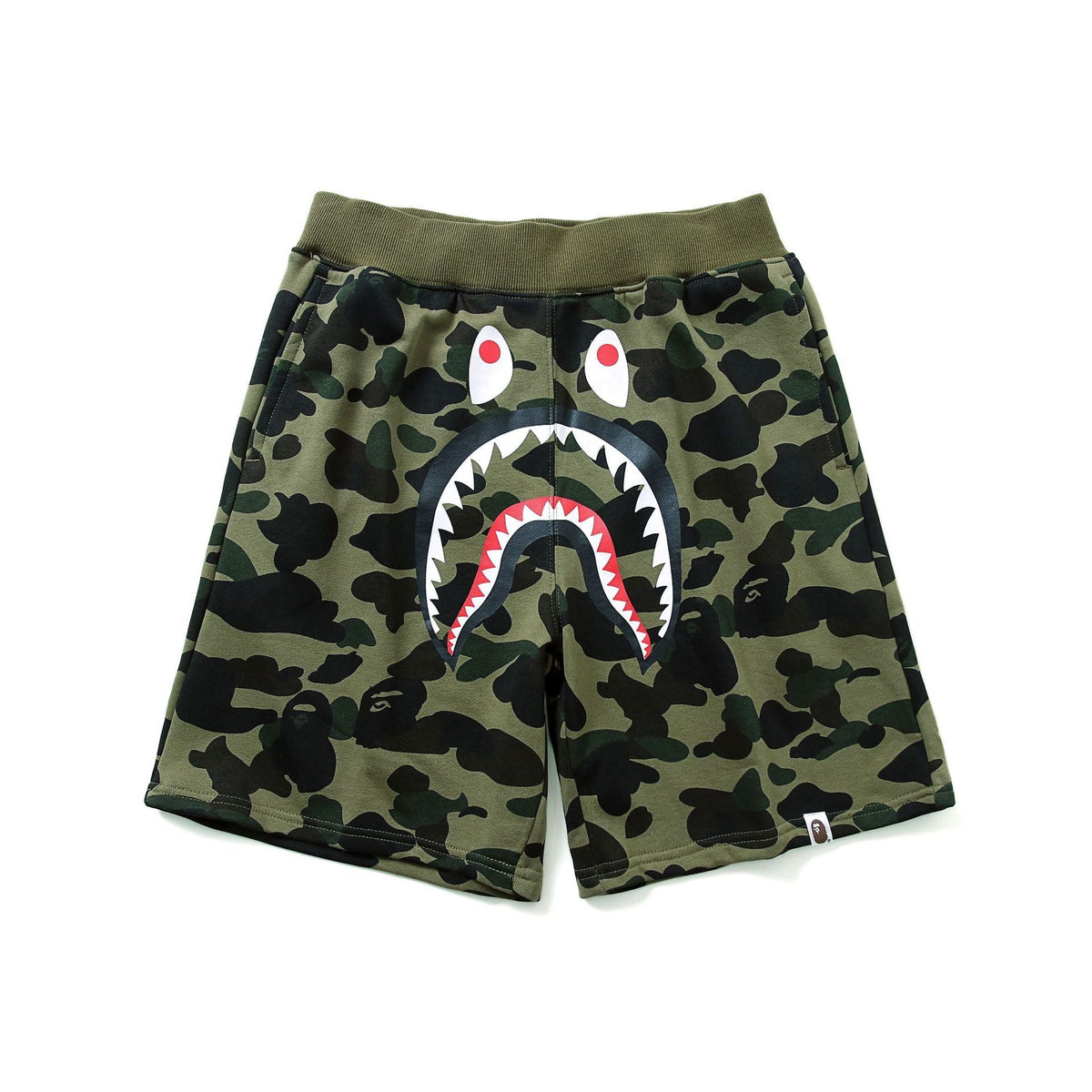 Bathing Ape Shorts Men's Shark Head Camouflage Elastic Waist Fifth Pants Middle Pants Casual Shorts