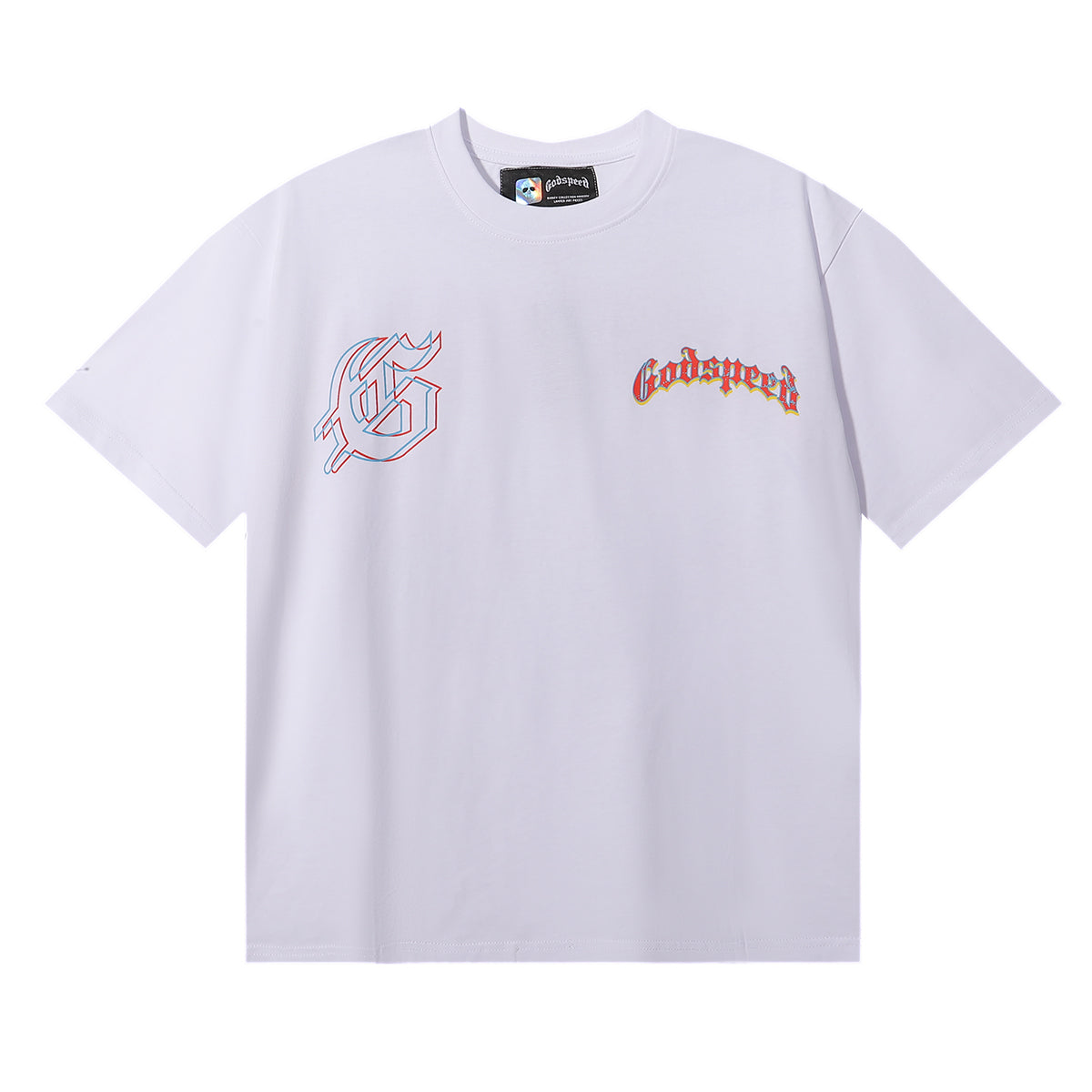 Godspeed T-shirts Great Western Skull Denim Cactus Print Cotton Casual Short Sleeve Men and Women