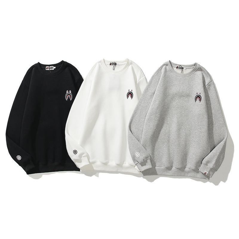 Bathing Ape Sweatshirts Winter Men and Women Shark Logo Print round-Neck Pullover