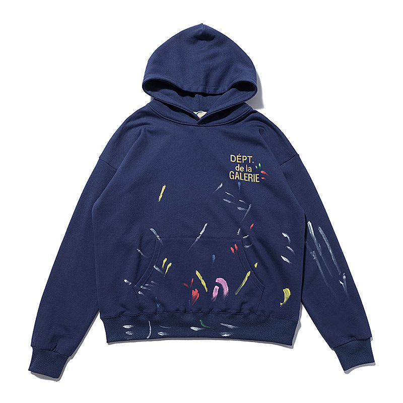Gallery Dept Hoodie Paint-Splashing Style Graffiti Painted Sweater