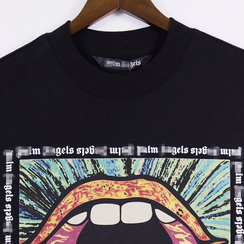 Palm Angle Sweatshirt Palm Angels Color Logo Printing Long Sleeve Crew Neck Sweater Men and Women