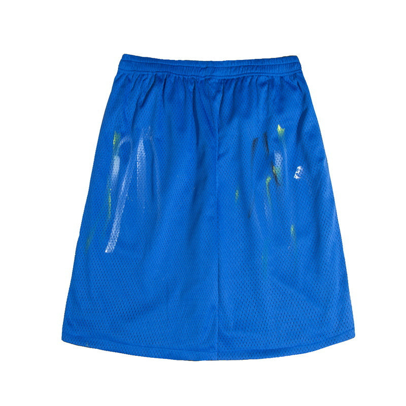Gallery Dept Men Shorts European and American Street Trendy Gallery Dept Summer New Web Pants Splash Paint Leisure Sports Five-Point Beach Shorts Straight