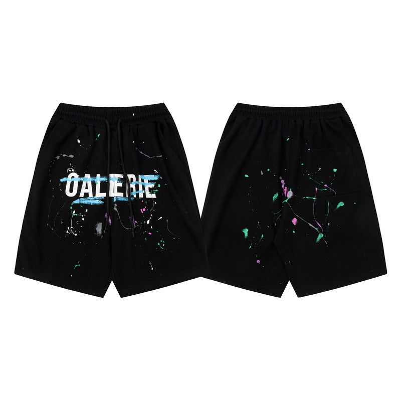 Gallery Dept Shorts Hand Painted Splash Ink Color Matching Casual Shorts