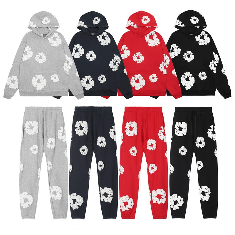 Denim Tears Outfit:Hoodie/Sweatpants (Separate Purchase Options) Loose Hooded Sweatshirt Casual Sweatpants