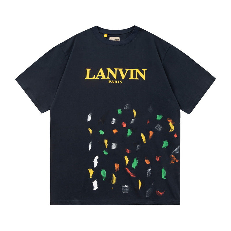 Gallery Dept T-Shirt Hand Painted Splash Ink Letter Short Sleeve T-Shirt