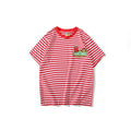Bathing Ape T-Shirt Cartoon Round Neck Summer Printed Large Size Short Sleeve Casual Striped T-shirt