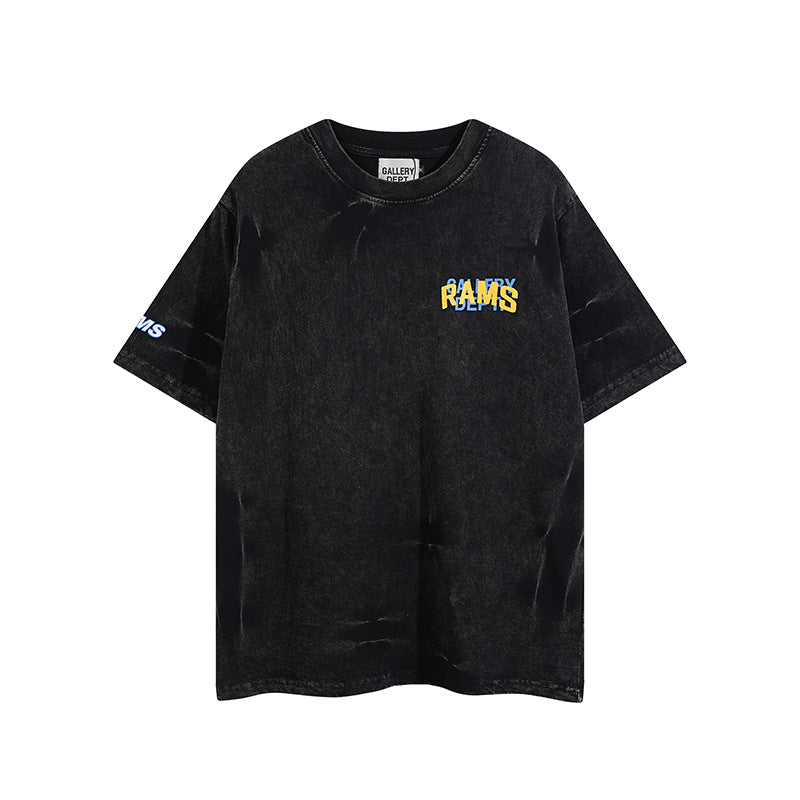 Gallery Dept T Shirts Vintage Distressed Wash Short Sleeve Loose Men and Women