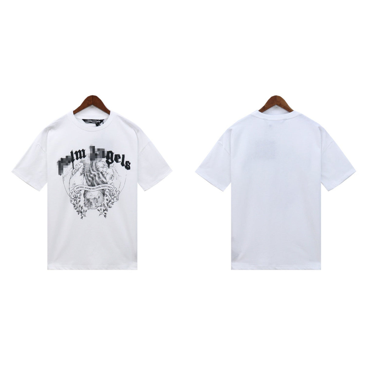 Palm Angels T-shirt Smoke Skull Angel Print Short Sleeve T-shirt