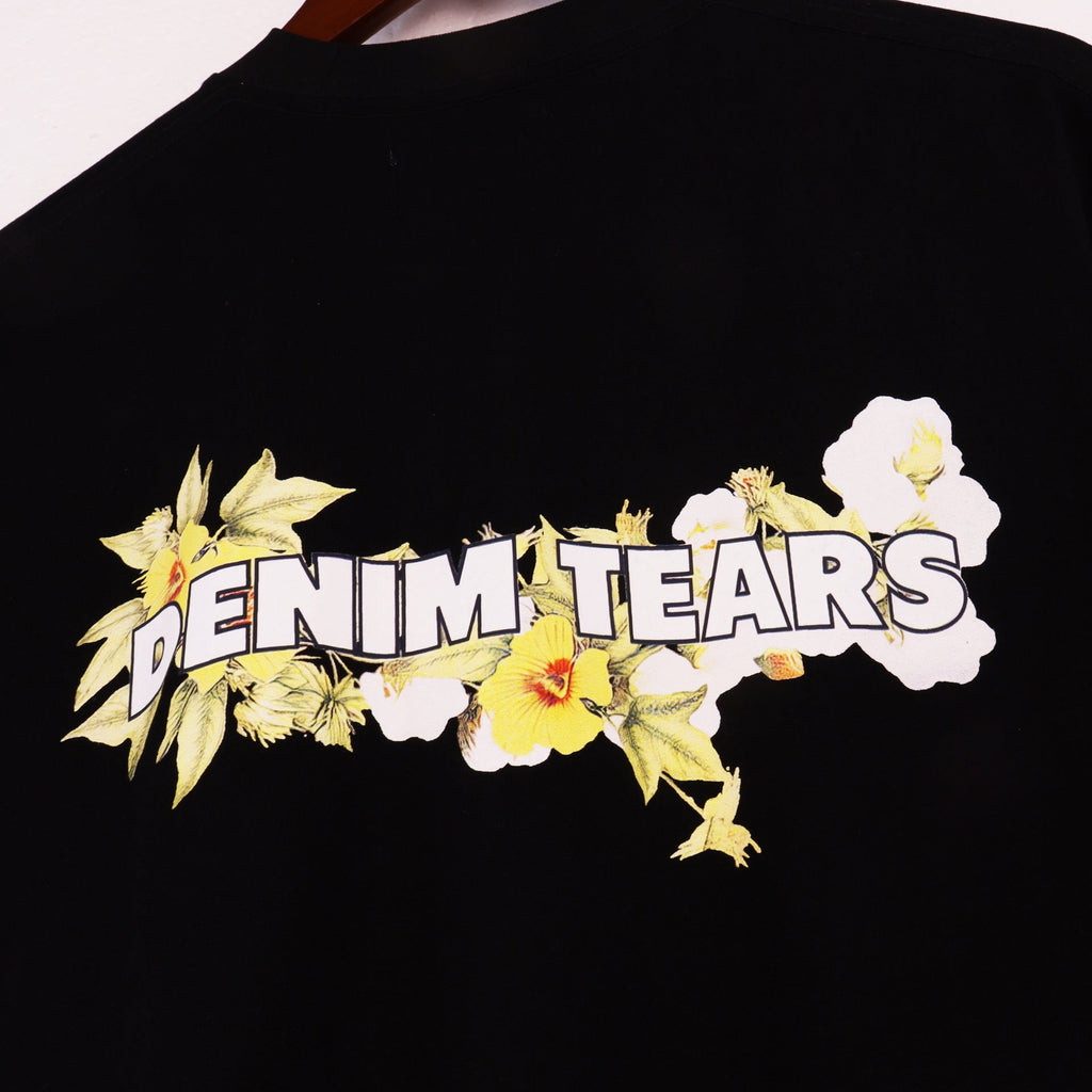 Denim Tears T-shirts Kapok Letter Portrait Short Sleeve T-shirt