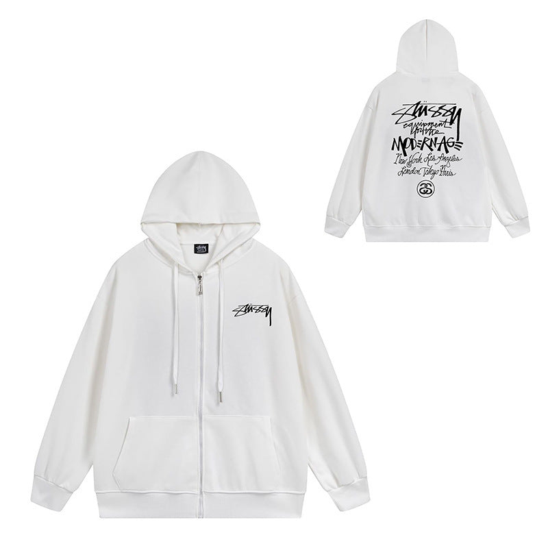 Stussy Hoodie Zip Cardigan Hooded Sweater