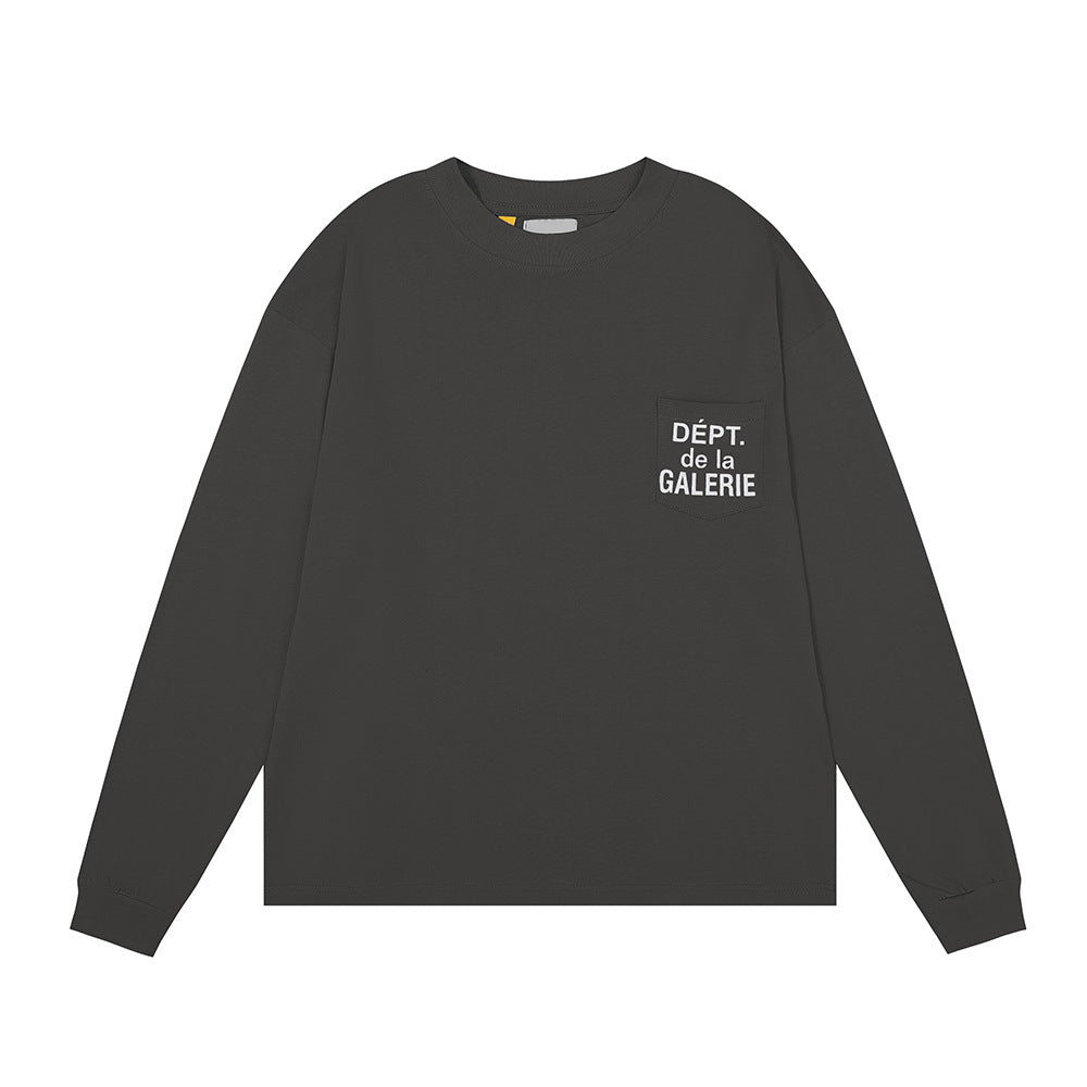 Gallery Dept Long Sleeve Shirt Alphabet Slogan Pocket Long Sleeve T-Shirt Bottom Shirt