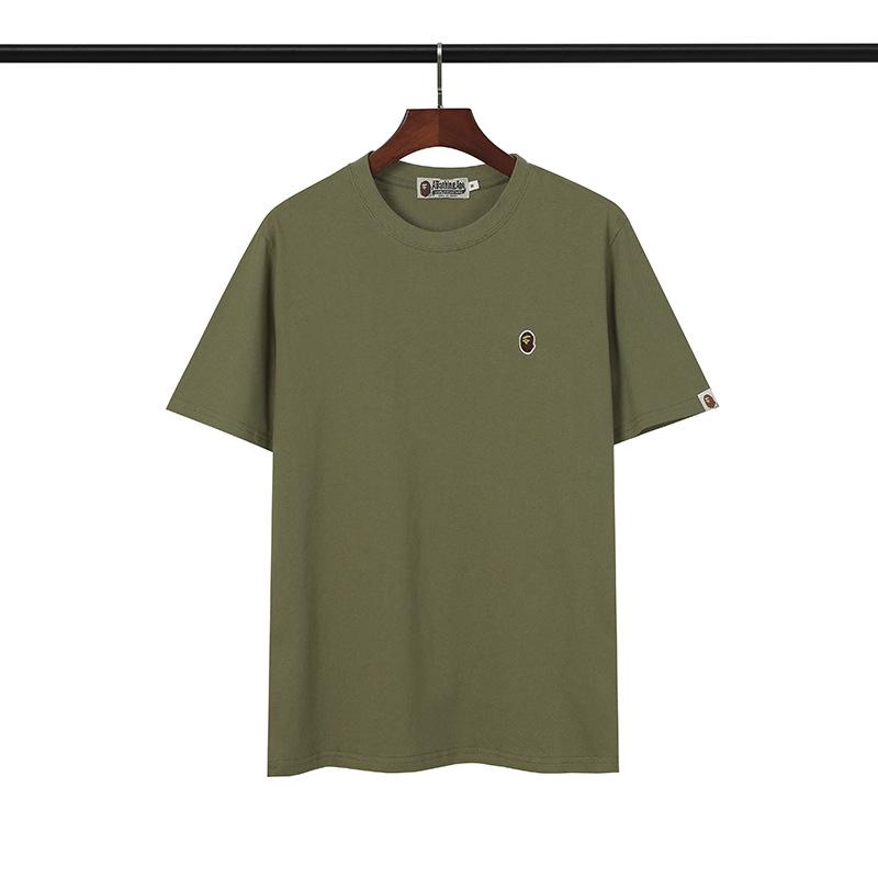 Bathing Ape T-Shirt Embroidered Ape Head Short Sleeve Cotton T-shirt