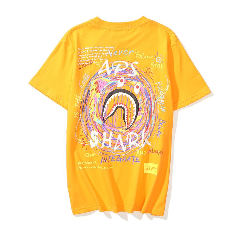 Bathing Ape T-Shirt Cartoon Round Neck Summer Printed Large Size Short Sleeve Casual