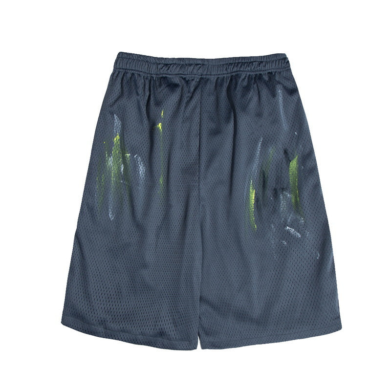 Gallery Dept Men Shorts European and American Street Trendy Gallery Dept Summer New Web Pants Splash Paint Leisure Sports Five-Point Beach Shorts Straight