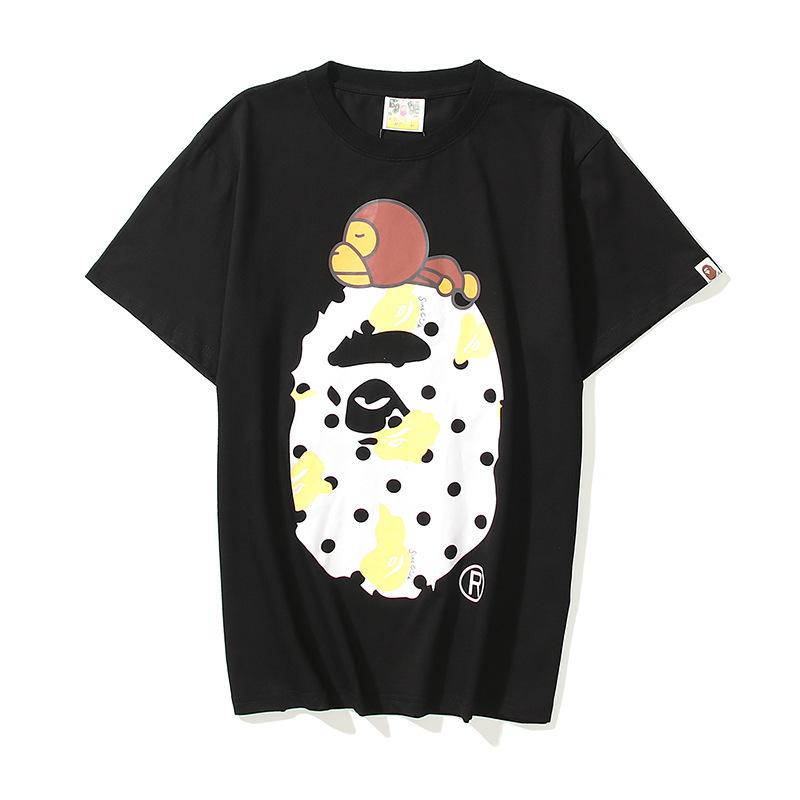 Bathing Ape T-Shirt Summer Cartoon Anime Animal Print Short Sleeve T-shirt