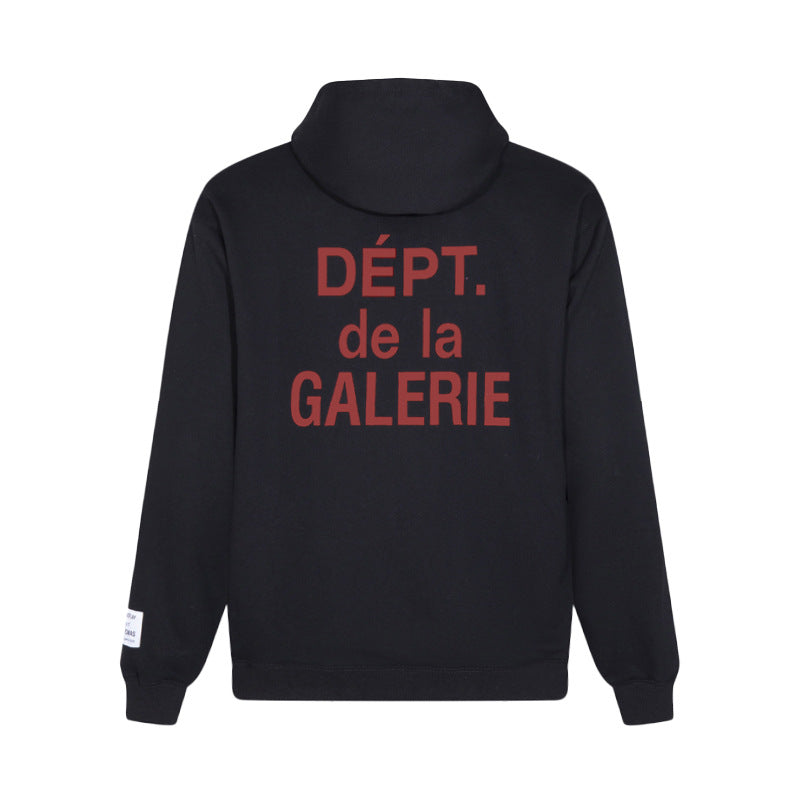 Gallery Dept Hoodie Alphabet Slogan Cardigan Hooded Sweater