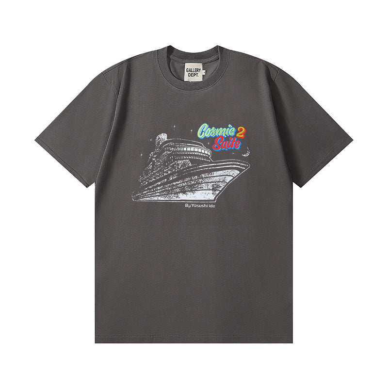 Gallery Dept T Shirts Los Angeles Street Summer Retro Short Sleeve T-shirt Allery Dept Men and Women
