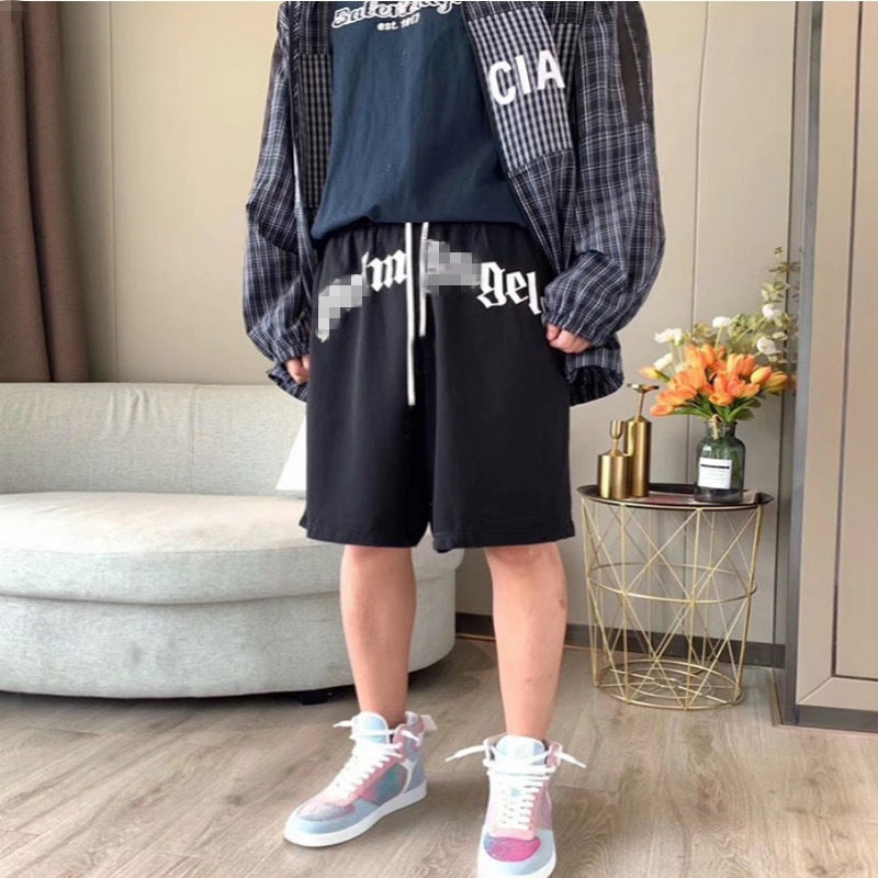Palm Angle Shorts Palm Angels Letter Printed Casual Shorts Men's and Women's High Street Sports