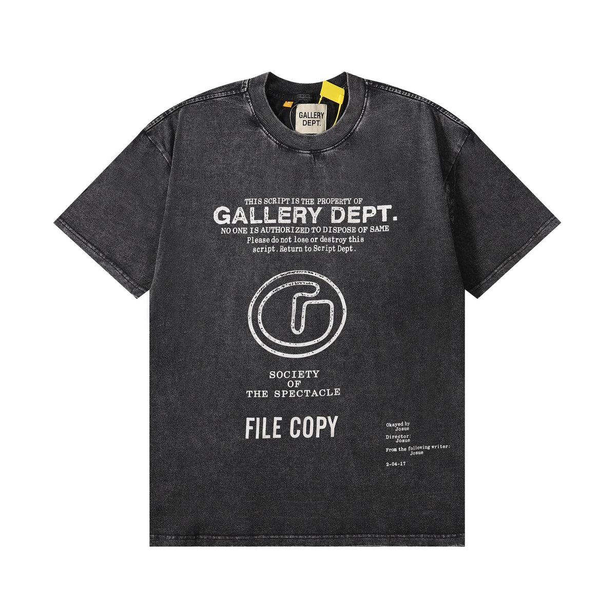Gallery Dept T-Shirt Alphabet Slogan Printed Retro Washed Short Sleeve T-Shirt