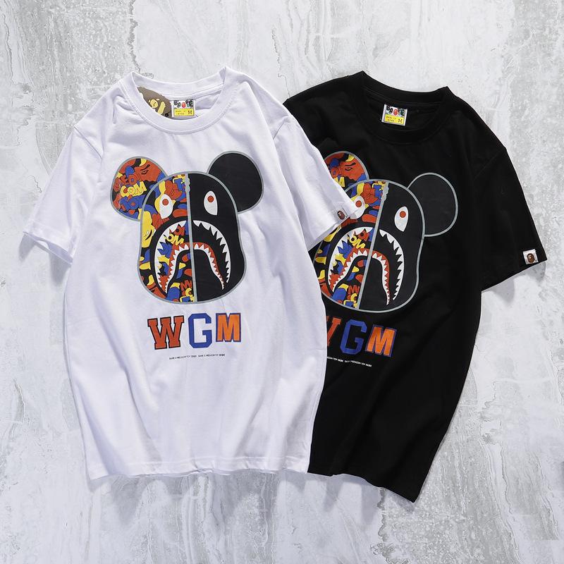 Bathing Ape T-Shirt Cartoon Camouflage Bear Little Monkey Bottoming Shirt Short Sleeve T-shirt