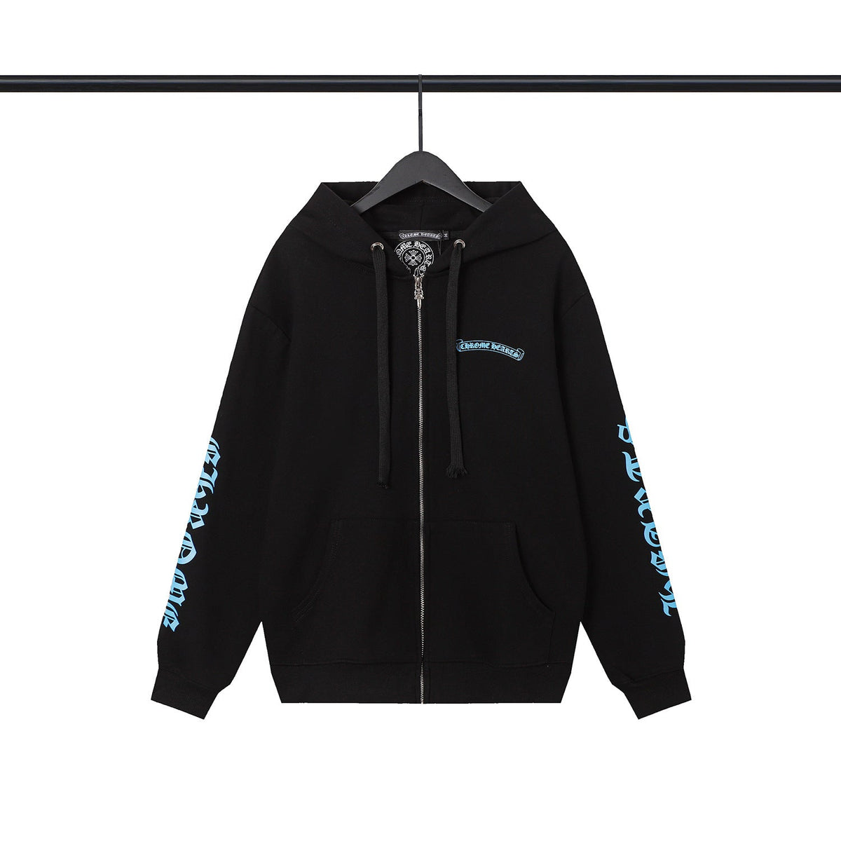 Chrome Heart HoodieCH Premium Lightning Blue Zipper Hooded Sweater Jacket Cardigan
