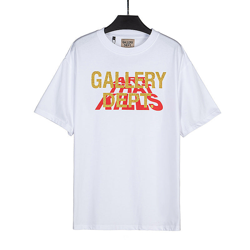 Gallery Dept T-shitrs Vintage Printed plus Size Men and Women Short Sleeve