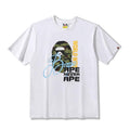 Bathing Ape T-Shirt Summer Camouflage Ape Head Contrast Color Letter Print Short-Sleeve T-shirt