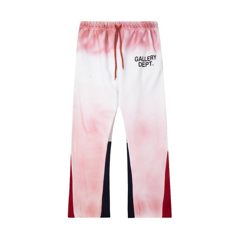 Gallery Dept Sweatpants Tie-dye Splash Ink Graffiti Alphabet Print Casual Sweatpants Trousers