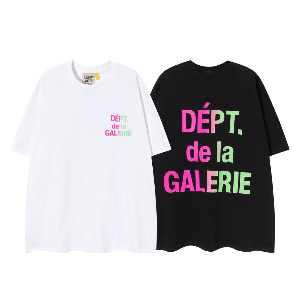 Gallery Dept T Shirts Trendy Summer High Street Star Men's Wear Gallery Dept Letter Color Matching Loose T-shirt