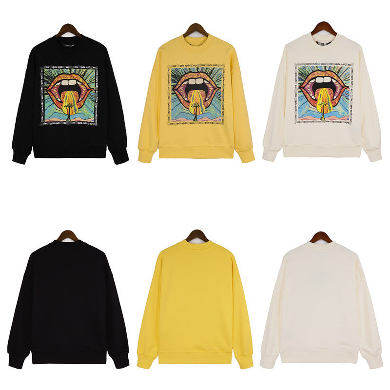 Palm Angle Sweatshirt Palm Angels Color Logo Printing Long Sleeve Crew Neck Sweater Men and Women