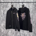 Chrome Heart Hoodie Cross, hooded zip-up cardigan sweater jacket