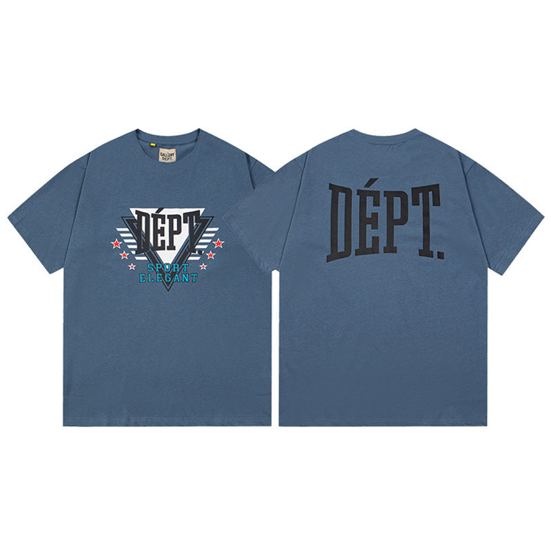 Gallery Dept T-Shirt Letter Pattern Washed Old Short Sleeve T-Shirt