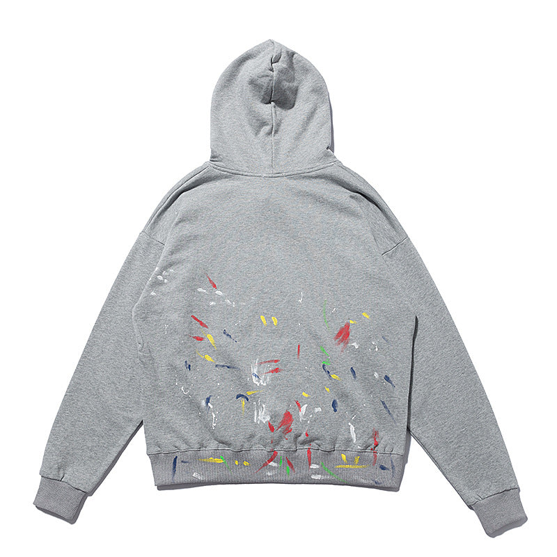 Gallery Dept Hoodie Paint-Splashing Style Graffiti Painted Sweater