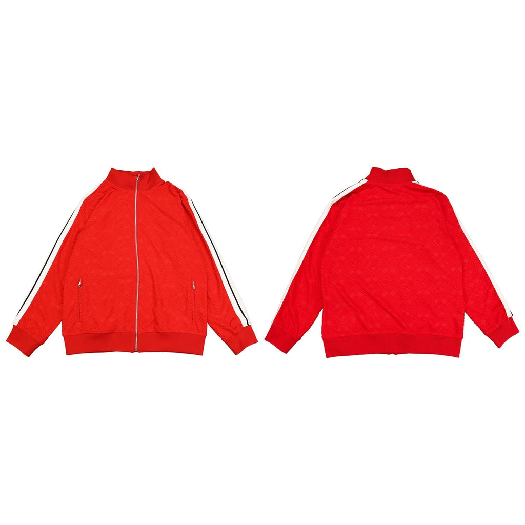 Palm Angle Sweatshirt Palm Angels Striped Stand Collar Jacket for Men and Women Couple Loose Sports Jacket